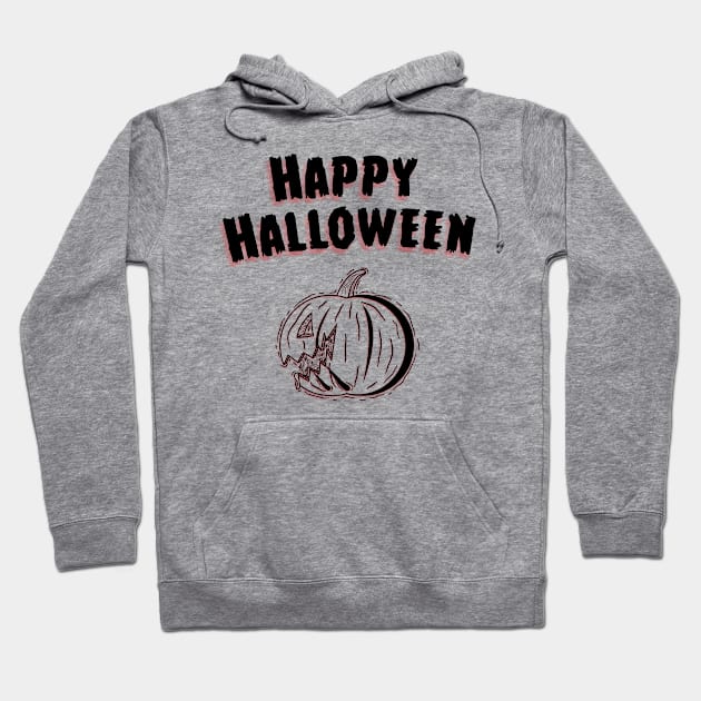 Happy Halloween Ink Pumpkin Hoodie by MaxGraphic